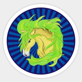 Horse Totem Animal Variant Yellow Sticker